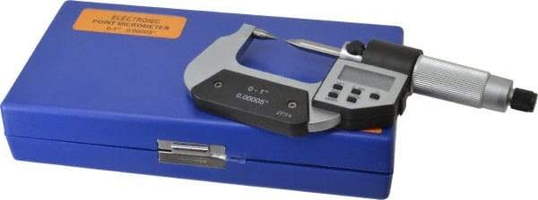 Value Collection - 1 Inch, Friction, Electronic Point Micrometer - 30° Point Angle - USA Tool & Supply