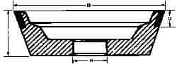 Made in USA - 5" Diam, 1-1/4" Hole Size, 1-3/4" Overall Thickness, 220 Grit, Type 11 Tool & Cutter Grinding Wheel - Very Fine Grade, Diamond - USA Tool & Supply