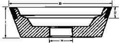 Made in USA - 5" Diam, 1-1/4" Hole Size, 1-3/4" Overall Thickness, 220 Grit, Type 11 Tool & Cutter Grinding Wheel - Very Fine Grade, Diamond - USA Tool & Supply