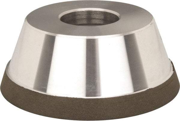 Made in USA - 3-3/4" Diam, 1-1/2" Hole Size, 1-1/2" Overall Thickness, 220 Grit, Type 11 Tool & Cutter Grinding Wheel - Very Fine Grade, Diamond, N Hardness - USA Tool & Supply