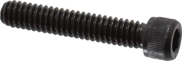 Value Collection - 1/4-20 UNC Hex Socket Drive, Socket Cap Screw - Alloy Steel, Black Oxide Finish, Fully Threaded, 1-3/8" Length Under Head - USA Tool & Supply