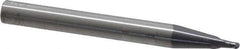 RobbJack - 3/32" Diam, 3/32" LOC, 2 Flute Solid Carbide Ball End Mill - AlTiN Finish, Single End, 2-1/2" OAL, 1/4" Shank Diam, Spiral Flute - USA Tool & Supply