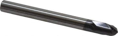 RobbJack - 5/16" Diam, 5/16" LOC, 2 Flute Solid Carbide Ball End Mill - AlTiN Finish, Single End, 3-1/8" OAL, 5/16" Shank Diam, Spiral Flute - USA Tool & Supply
