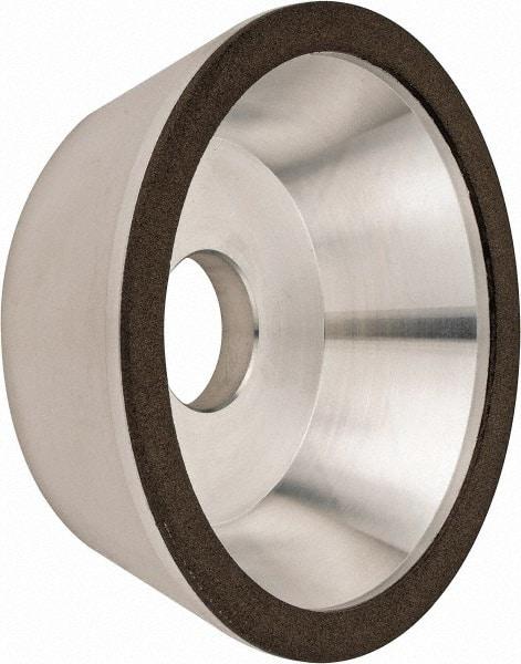 Made in USA - 5" Diam, 1-1/4" Hole Size, 1-3/4" Overall Thickness, 100 Grit, Type 11 Tool & Cutter Grinding Wheel - Fine Grade, Diamond - USA Tool & Supply