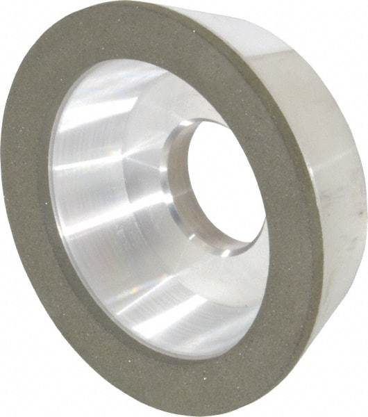 Made in USA - 4" Diam, 1-1/4" Hole Size, 1-1/4" Overall Thickness, 100 Grit, Type 11 Tool & Cutter Grinding Wheel - Fine Grade, Diamond - USA Tool & Supply