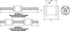 Thomson Industries - 3/16" ID, Single Linear Bearing Instrument Set - 3/8" Overall Height, 8" Overall Width, 3/8" OD - USA Tool & Supply