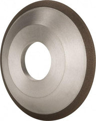 Made in USA - 4" Diam, 1-1/4" Hole Size, 1/2" Overall Thickness, 220 Grit, Type 12 Tool & Cutter Grinding Wheel - Very Fine Grade, Diamond - USA Tool & Supply