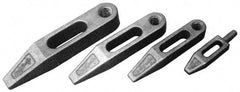 Mitee-Bite - 3/4-10 Stud, Stainless Steel, Plain Strap Clamp - 1-1/2" Travel, 7" OAL x 1.4" Wide x 1-1/16" High, Tapered Nose - USA Tool & Supply