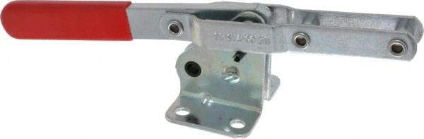 De-Sta-Co - 1,200 Lb Capacity, Horizontal, U-Bar, Flanged Base, Carbon Steel Pull Action Latch Clamp - 3.38" Drawing Movement, 9.49" OAL, Straight Handle - USA Tool & Supply
