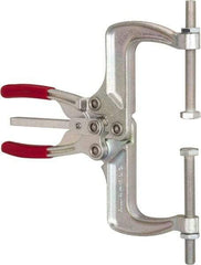 De-Sta-Co - 4448.22 N Load Capacity, 2.56" Throat Depth, 9.15" OAL, Carbon Steel, C Style Plier Clamp - 7.92" Max Jaw Capacity, M10x1.25 Spindle, 7.92" Open Throat Height, Red Handle, Spindle End - USA Tool & Supply