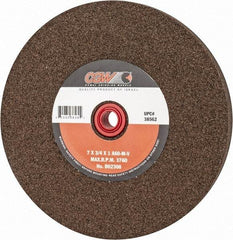 Camel Grinding Wheels - 60 Grit Aluminum Oxide Bench & Pedestal Grinding Wheel - 7" Diam x 1" Hole x 3/4" Thick, 3760 Max RPM, M Hardness, Medium Grade , Vitrified Bond - USA Tool & Supply