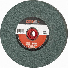 Camel Grinding Wheels - 80 Grit Silicon Carbide Bench & Pedestal Grinding Wheel - 6" Diam x 1" Hole x 1" Thick, 4456 Max RPM, I Hardness, Medium Grade , Vitrified Bond - USA Tool & Supply
