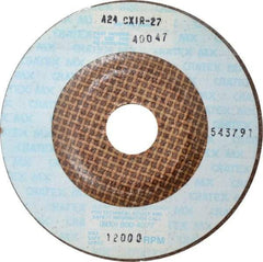 Cratex - 24 Grit, 4-1/2" Wheel Diam, 1/4" Wheel Thickness, 7/8" Arbor Hole, Type 27 Depressed Center Wheel - Aluminum Oxide, Compatible with Angle Grinder - USA Tool & Supply
