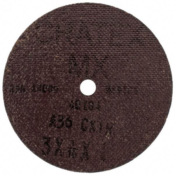 Cratex - 3" Diam 1/4" Hole 36 Grit Fiber Disc - Very Coarse Grade, Aluminum Oxide - USA Tool & Supply