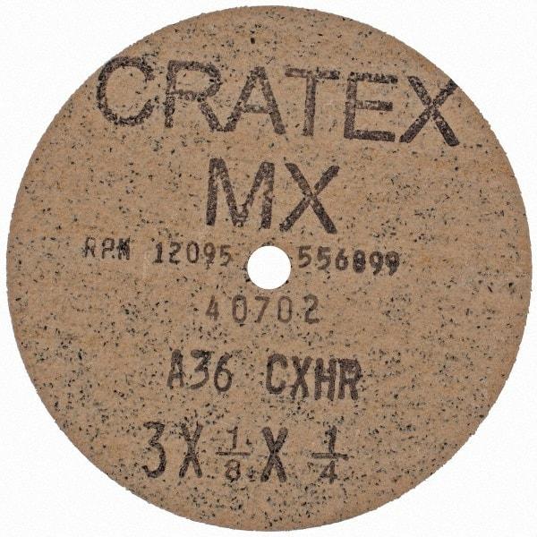 Cratex - 3" Diam 1/4" Hole 36 Grit Fiber Disc - Very Coarse Grade, Aluminum Oxide - USA Tool & Supply