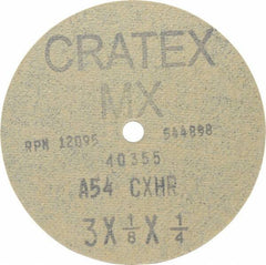 Cratex - 3" Diam 1/4" Hole 54 Grit Fiber Disc - Coarse Grade, Aluminum Oxide - USA Tool & Supply