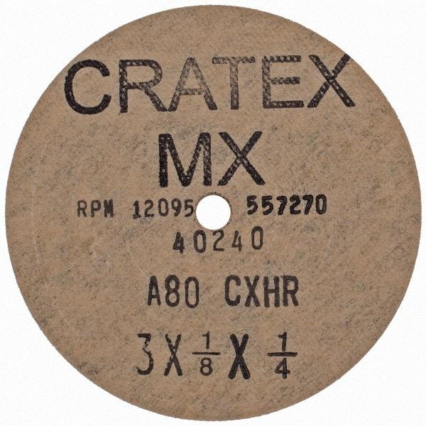 Cratex - 3" Diam 1/4" Hole 80 Grit Fiber Disc - Medium Grade, Aluminum Oxide - USA Tool & Supply