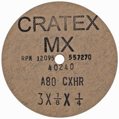 Cratex - 3" Diam 1/4" Hole 80 Grit Fiber Disc - Medium Grade, Aluminum Oxide - USA Tool & Supply