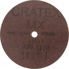 Cratex - 3" Diam 1/4" Hole 80 Grit Fiber Disc - Medium Grade, Aluminum Oxide - USA Tool & Supply