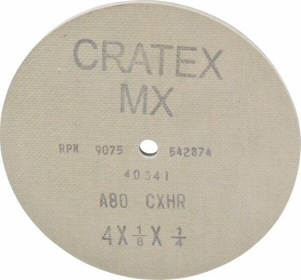 Cratex - 4" Diam 1/4" Hole 80 Grit Fiber Disc - Medium Grade, Aluminum Oxide - USA Tool & Supply
