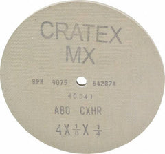 Cratex - 4" Diam 1/4" Hole 80 Grit Fiber Disc - Medium Grade, Aluminum Oxide - USA Tool & Supply