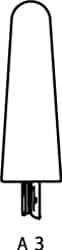 Cratex - 1" Head Diam x 2-3/4" Thickness, A3, Tree End, Aluminum Oxide Mounted Point - Medium Grade, 80 Grit, 10,730 RPM - USA Tool & Supply