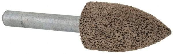 Cratex - 11/16" Head Diam x 1-1/4" Thickness, A12, Pointed Tree End, Aluminum Oxide Mounted Point - Very Coarse Grade, 36 Grit, 27,370 RPM - USA Tool & Supply