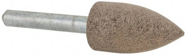 Cratex - 11/16" Head Diam x 1-1/4" Thickness, A12, Pointed Tree End, Aluminum Oxide Mounted Point - Medium Grade, 80 Grit, 27,370 RPM - USA Tool & Supply