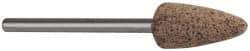 Cratex - 3/8" Head Diam x 3/4" Thickness, B52, Pointed End, Aluminum Oxide Mounted Point - Very Coarse Grade, 36 Grit, 21,000 RPM - USA Tool & Supply