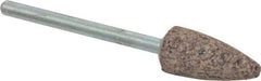 Cratex - 3/8" Head Diam x 3/4" Thickness, B52, Pointed End, Aluminum Oxide Mounted Point - Very Coarse Grade, 36 Grit, 21,000 RPM - USA Tool & Supply