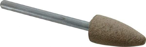 Cratex - 3/8" Head Diam x 3/4" Thickness, B52, Pointed End, Aluminum Oxide Mounted Point - Medium Grade, 80 Grit, 21,000 RPM - USA Tool & Supply