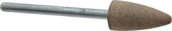 Cratex - 3/8" Head Diam x 3/4" Thickness, B52, Pointed End, Aluminum Oxide Mounted Point - Medium Grade, 80 Grit, 21,000 RPM - USA Tool & Supply
