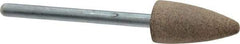 Cratex - 3/8" Head Diam x 3/4" Thickness, B52, Pointed End, Aluminum Oxide Mounted Point - Medium Grade, 80 Grit, 21,000 RPM - USA Tool & Supply