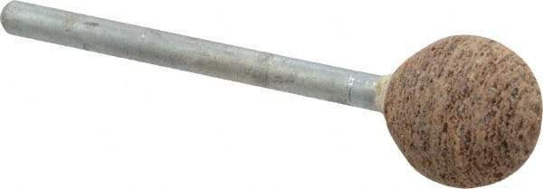Cratex - 1/2" Head Diam x 1/2" Thickness, B121, Ball End, Aluminum Oxide Mounted Point - Very Coarse Grade, 36 Grit, 21,000 RPM - USA Tool & Supply