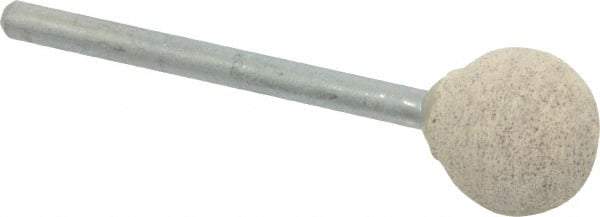 Cratex - 1/2" Head Diam x 1/2" Thickness, B121, Ball End, Aluminum Oxide Mounted Point - Medium Grade, 80 Grit, 21,000 RPM - USA Tool & Supply