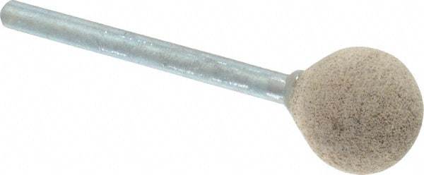 Cratex - 1/2" Head Diam x 1/2" Thickness, B121, Ball End, Aluminum Oxide Mounted Point - Medium Grade, 80 Grit, 21,000 RPM - USA Tool & Supply