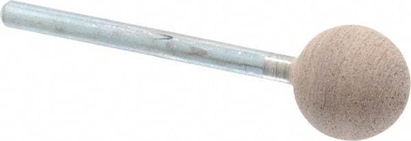 Cratex - 1/2" Head Diam x 1/2" Thickness, B121, Ball End, Aluminum Oxide Mounted Point - Medium Grade, 80 Grit, 21,000 RPM - USA Tool & Supply