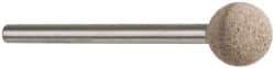 Cratex - 3/8" Head Diam, B122, Ball End, Mounted Point - Medium Grade, 80 Grit - USA Tool & Supply
