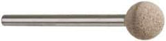 Cratex - 3/8" Head Diam, B122, Ball End, Mounted Point - Medium Grade, 80 Grit - USA Tool & Supply