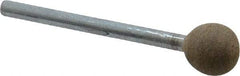 Cratex - 3/8" Head Diam, B122, Ball End, Mounted Point - Medium Grade, 80 Grit - USA Tool & Supply