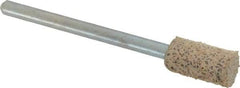 Cratex - 1/4" Head Diam x 1/2" Thickness, W163, Cylinder End, Aluminum Oxide Mounted Point - Very Coarse Grade, 36 Grit, 26,250 RPM - USA Tool & Supply