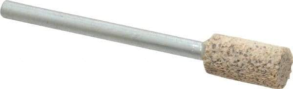 Cratex - 1/4" Head Diam x 1/2" Thickness, W163, Cylinder End, Aluminum Oxide Mounted Point - Very Coarse Grade, 36 Grit, 26,250 RPM - USA Tool & Supply
