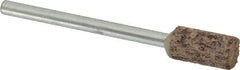 Cratex - 1/4" Head Diam x 1/2" Thickness, W163, Cylinder End, Aluminum Oxide Mounted Point - Very Coarse Grade, 36 Grit, 26,250 RPM - USA Tool & Supply