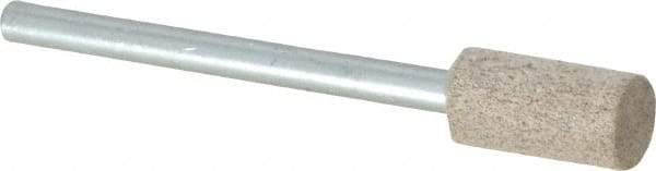 Cratex - 1/4" Head Diam x 1/2" Thickness, W163, Cylinder End, Aluminum Oxide Mounted Point - Medium Grade, 80 Grit, 26,250 RPM - USA Tool & Supply