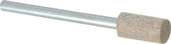 Cratex - 1/4" Head Diam x 1/2" Thickness, W163, Cylinder End, Aluminum Oxide Mounted Point - Medium Grade, 80 Grit, 26,250 RPM - USA Tool & Supply