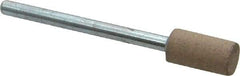 Cratex - 1/4" Head Diam x 1/2" Thickness, W163, Cylinder End, Aluminum Oxide Mounted Point - Medium Grade, 80 Grit, 26,250 RPM - USA Tool & Supply