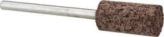Cratex - 3/8" Head Diam x 3/4" Thickness, W177, Cylinder End, Aluminum Oxide Mounted Point - Very Coarse Grade, 36 Grit, 17,620 RPM - USA Tool & Supply