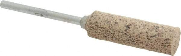 Rex Cut Product - 3/8" Head Diam x 1-1/4" Thickness, W179, Cylinder End, Aluminum Oxide Mounted Point - Brown, Very Coarse Grade, 36 Grit - USA Tool & Supply