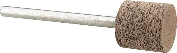 Cratex - 1/2" Head Diam x 1/2" Thickness, W185, Cylinder End, Aluminum Oxide Mounted Point - Very Coarse Grade, 36 Grit, 16,870 RPM - USA Tool & Supply
