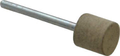 Cratex - 1/2" Head Diam x 1/2" Thickness, W185, Cylinder End, Aluminum Oxide Mounted Point - Medium Grade, 80 Grit, 16,870 RPM - USA Tool & Supply